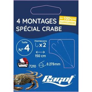LEURRE DE PÊCHE Montage à crabe Ragot 4 0,275mm - bleu - 150 cm