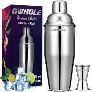 SHAKER - SET COCKTAIL  GWHOLE Kit Shaker à Cocktail en Inox 750ml avec Filtre Interne, Doseur à Double Mesure (1-2 et 1 oz)52