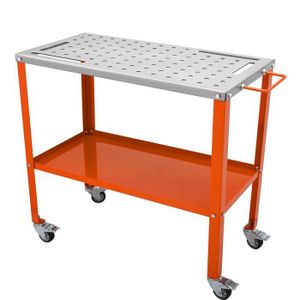 PLAN DE TRAVAIL Table de soudage mobile - 91,4x45,7 cm Capacité Charge 544kg​ 4 trous de fixation pour fentes d'outils 1.6 cm