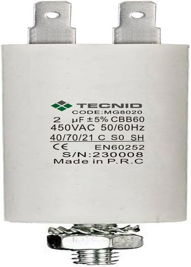 Condensateur Moteur Permanent 40µF 450V - Pour Démarrage Et Fonctionnement Moteur Électrique, Type Polypropylène