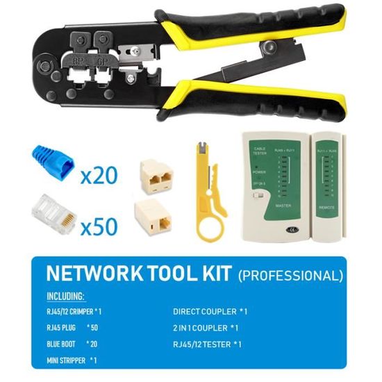 Pince Rj45 Pro Pro-RJ45 Sertisseuse RJ11 RJ45 Sertissage Outil Ethernet Réseau LAN ...