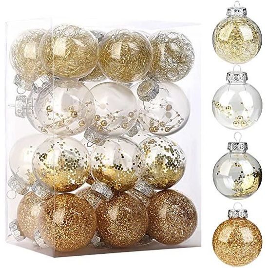 24 Boules De Noël Rouge 4 Cm - Texture Givré, Paillettes, Mat, Diamant | Décoration Sapin, Guirlande, Table Fête