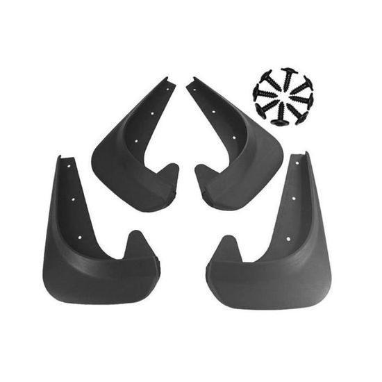 Lot De 4 Protections De Garde-boue Universelles Noires Pour Voiture & SUV - En Plastique ABS, Vis Incluses