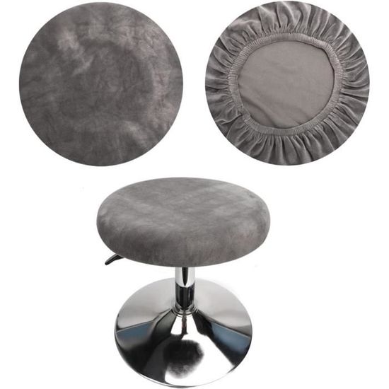 Housse Pour Tabouret Rond - Taille 30-40 Cm (12-16"), En Tissu Jacquard élastique, Couleur Verte - Protection Et Déco
