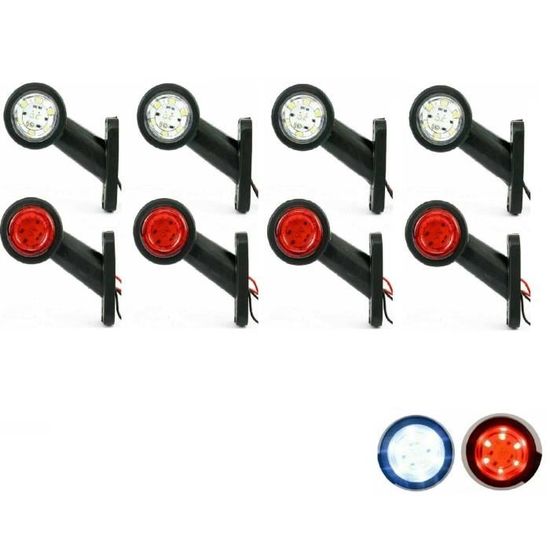 2x 12v 8 LED Indicatori Laterali Luci Ingombro Arancio Per Camion Rimorchio