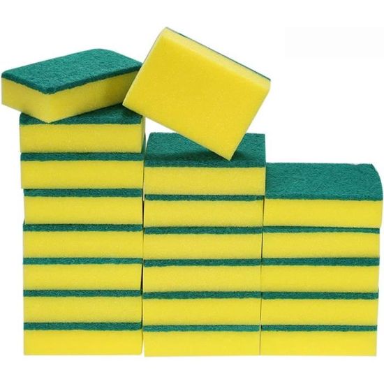 Lot De 10 Tampons à Récurer Diamantés - 15x10 Cm - Vert - Pour Vaisselle, Carrelage, éviers - Nettoyage Des Coins Difficiles