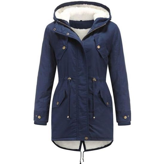 Manteau D'hiver Femme Matelassé à Capuche - Chaud, Léger, Coupe-vent - Parka Mi-longue Décontractée