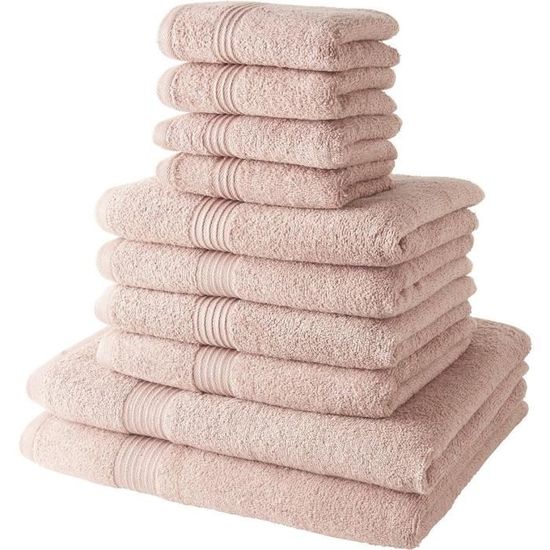 JULIE Lot de 4 serviette de bain 50cm x 90cm