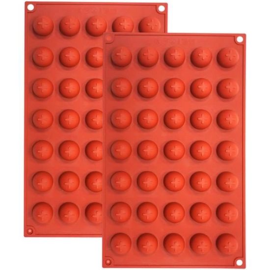 Moule En Silicone à 35 Cavités Sphériques (2.2cm) - Pour Chocolat, Gâteau, Gelée, Mousse - Lavable, Réutilisable