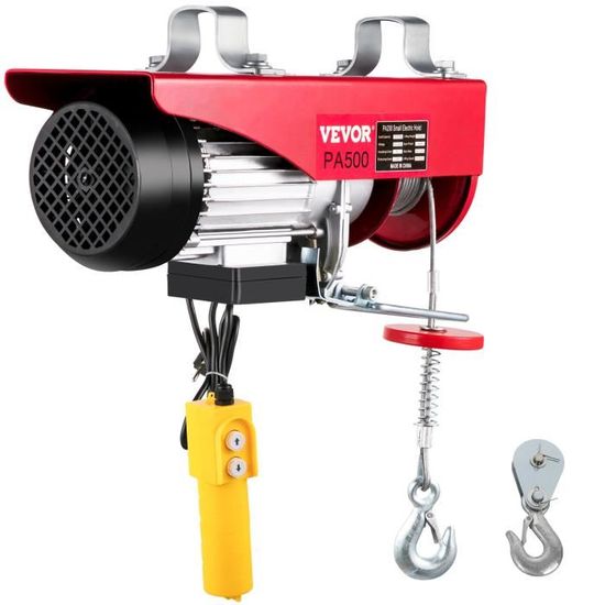Treuil électrique 500 Kg - Palan Avec Télécommande Sans Fil 1500W - Hauteur De Levage 7,6 M