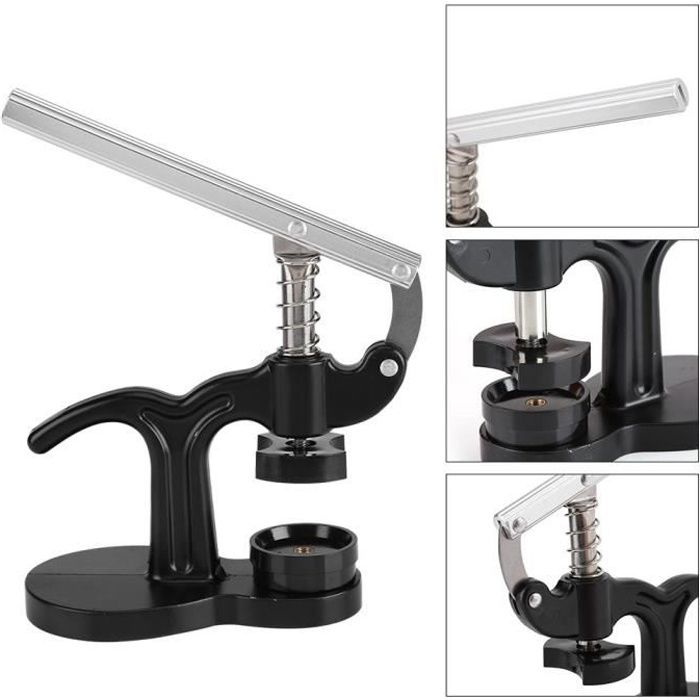 Presse de Boîtier Montre presse outil à Oeillet pression pince horloger Montre kit réparation avec 12 Tailles de Moules-TAM