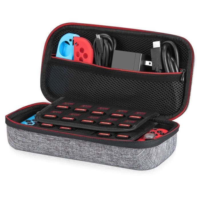 Younikoo Mallette de transport rigide avec plus d'espace de stockage 19 cartouches de jeu Compatible pour Nintendo Switch