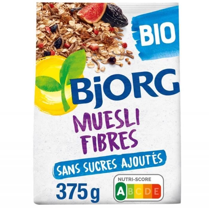 BJORG - Muesli Fibres Son Blé 375G - Lot De 3