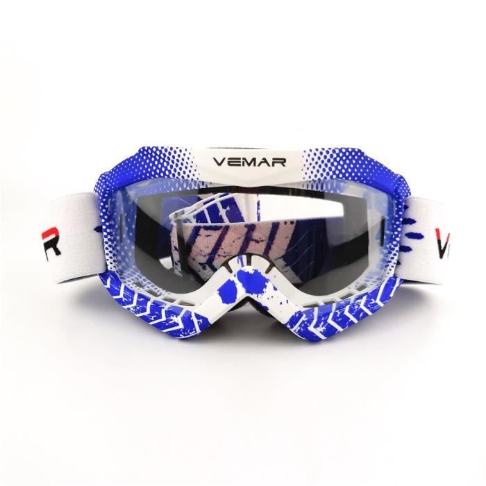 Lunettes de protection,Lunettes de moto 6 couleurs pour enfants, verre de protection pour les yeux, coupe vent, Dirt - Type Blue