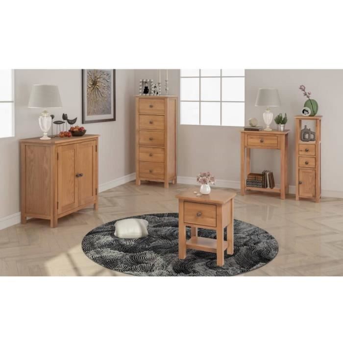 Mobilier de salon 5 pcs Bois de chêne massif