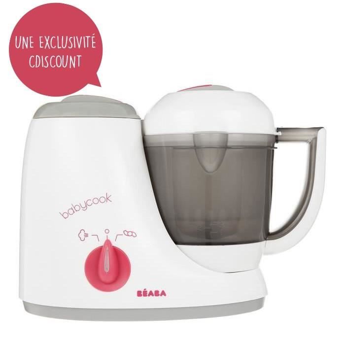 BEABA, Babycook Original, Robot Bébé Babycook - Cuiseur Mixeur 4 en 1 -Rose