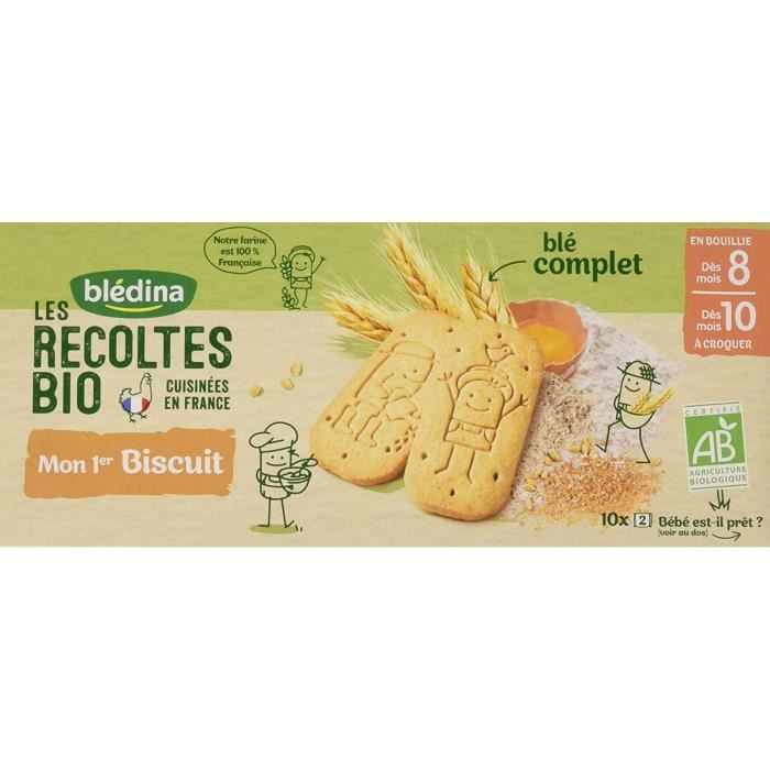 Blédina Les Récoltes Bio, Biscuit pour bébé Bio dès 8 Mois, Nature, 1x150g