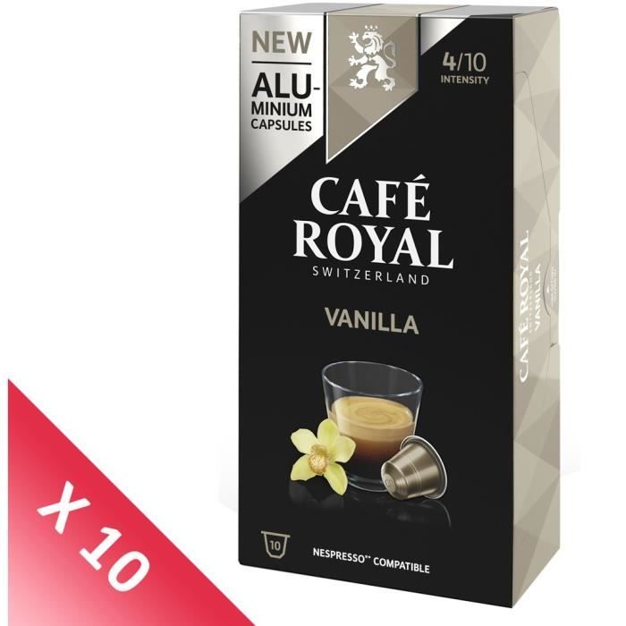 Lot de 10 CAFE ROYAL compatible Nespresso Alu Vanille x10