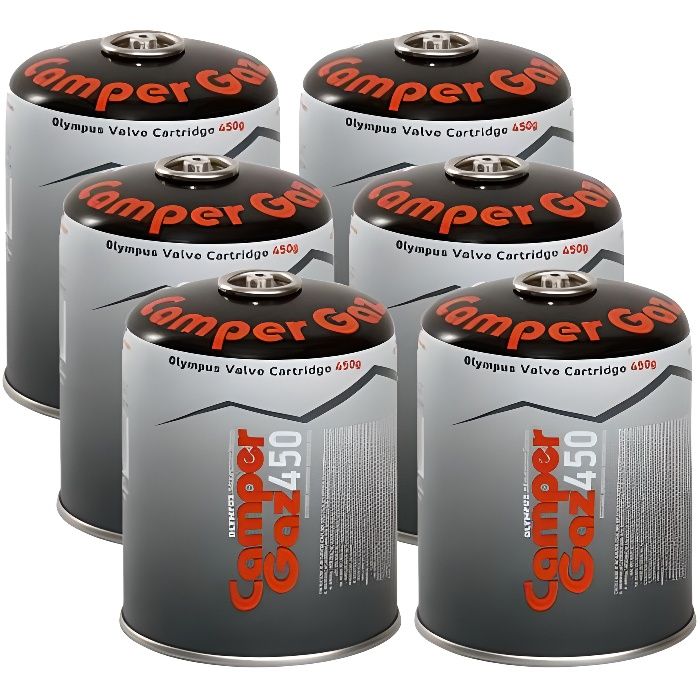 Pack de 6 Cartouches gaz Butane / Propane MIX 450gr CAMPER GAZ Bouteille de gaz camping Réchauds Barbecues Appareils à gaz