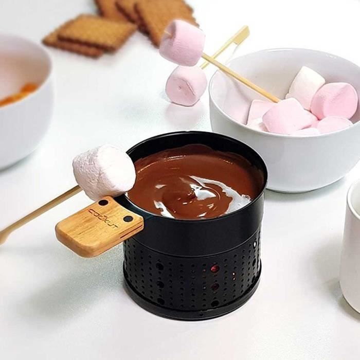 Fondue au Chocolat Ecologique 2 Personnes - Cookut Noir Et Bois
