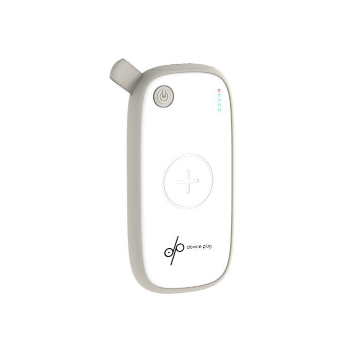 D&P 10 000 mAh Power Bank Charge rapide Indicateur LED de niveau de chargement Lampe torche intégrée Blanc