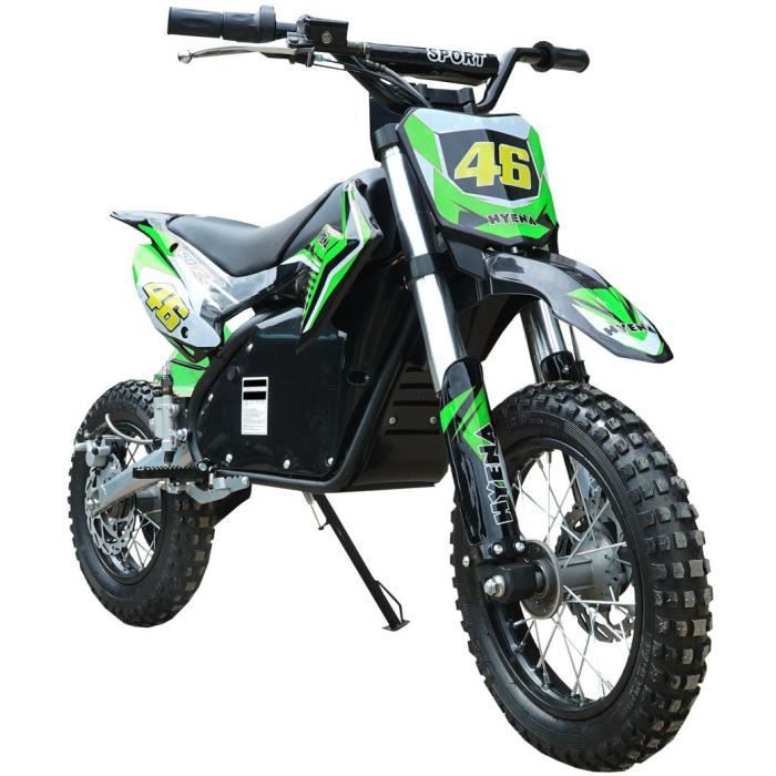 Moto cross electrique Vert 1200W 48V 15Ah batterie lithium