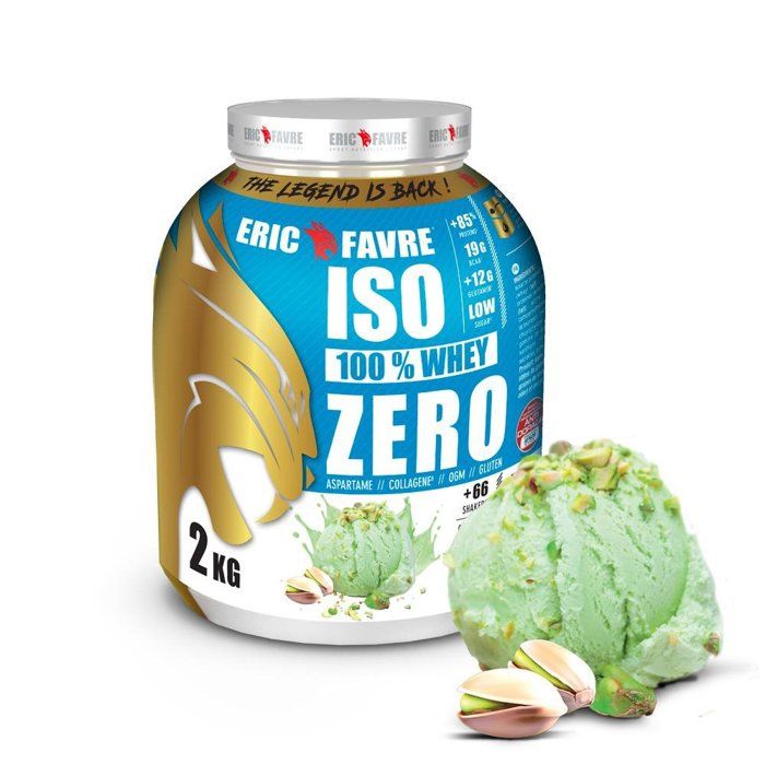 ISO WHEY ZERO 100% Pure Whey Protéine Isolate (Pistache) - Prise de Masse - 2kg - Laboratoire Français Eric Favre