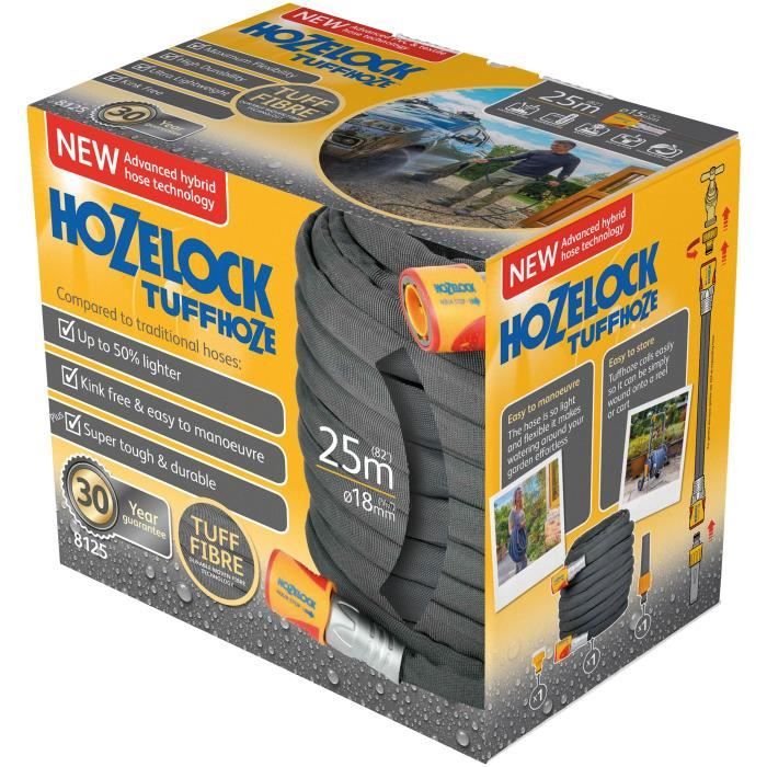 Tuyau d'arrosage hybride PVC / Tissu HOZELOCK TUFFHOZE - L25 m