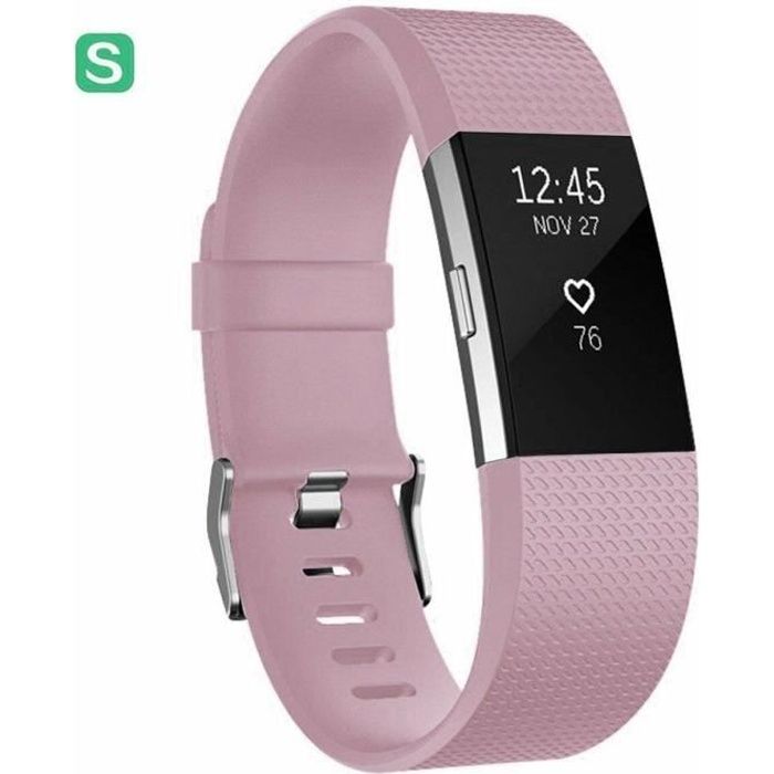 Bracelet de remplacement, Charge 2/2 HR Bracelet de remplacement en silicone de montre-bracelet, Bracelet Fitbit charge 2 (rose s)