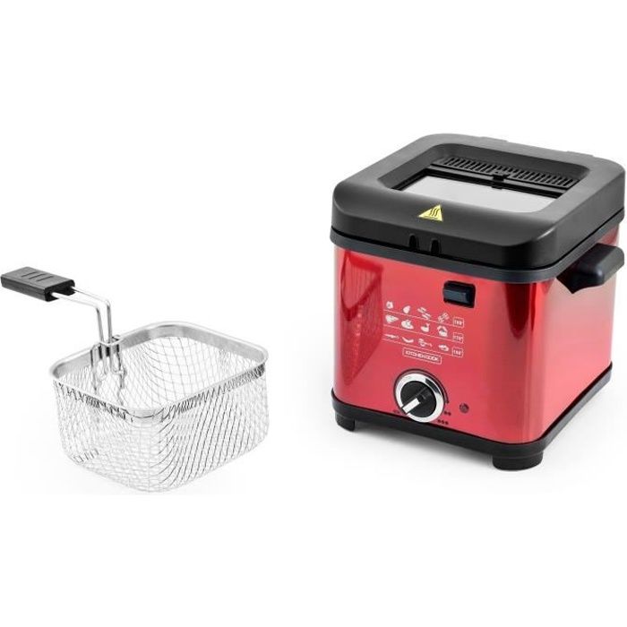 KITCHENCOOK - FR1010_RED - Friteuse - 900W - 1,5L - Rouge