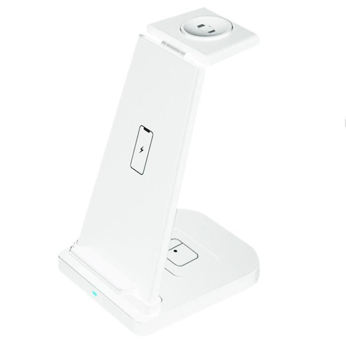 Porte-Rechargement sans fil 3 en 1 Charge Station d'accueil IMMOBILE de charge White