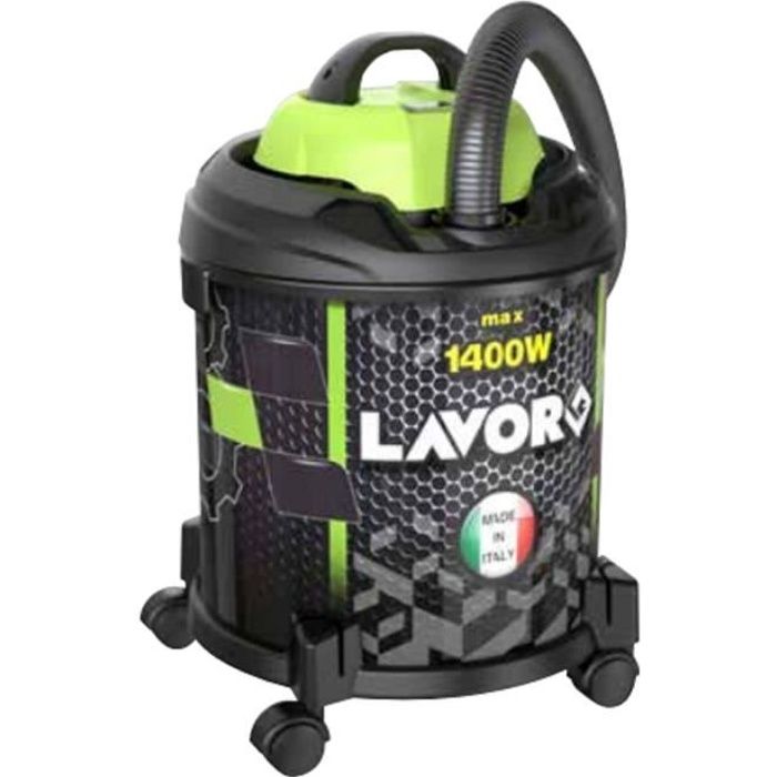Lavorwash JOCKER 1400 S, 1400 W, Aspirateur sans sac, 20 L, Noir, Vert, Télescopique, Sec&humide