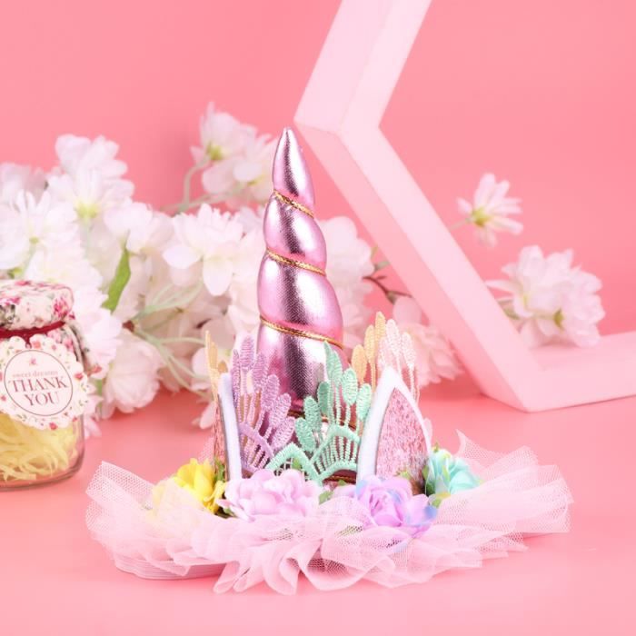 Licorne dentelle couronne coiffe enfants fleur accessoire de cheveux belle CHAPEAU - PERRUQUE - COUVRE CHEF - ACCESSOIRE DE TETE