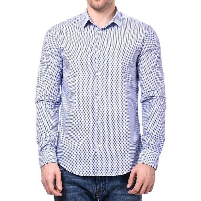 Chemise Armani Jeans Bleu Clair Slim Fit Manches Longues pour hommes. 6X6C09 2502.