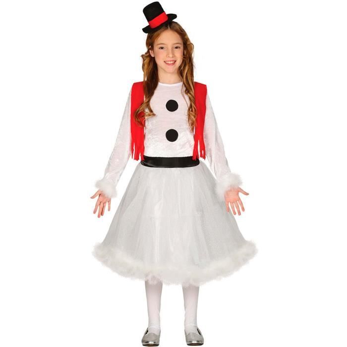 GUIRMA, S.A.. Déguisement de Bonhomme de Neige avec écharpe pour fille. 5 ans. Enfant