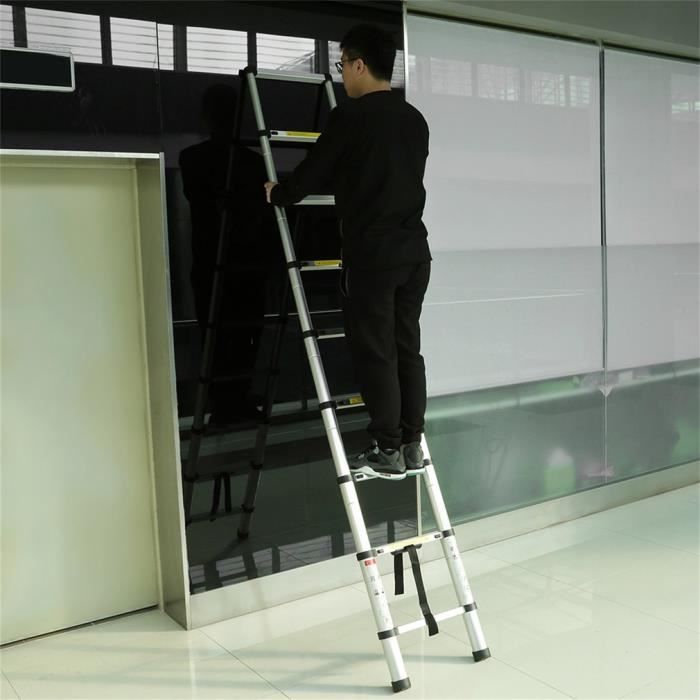 Échelle télescopique extensible droite simple en aluminium d'alliage polyvalent 2.6M