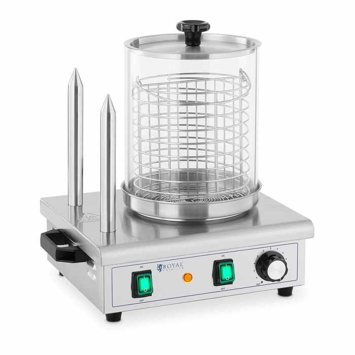 Machine à Hot Dog Professionnelle Appareil Cuisson Vapeur Inox 2 Piques
