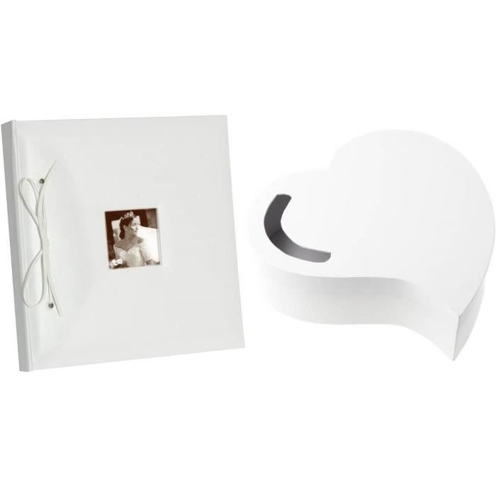 1 Pack Urne mariage coeur et livre d'or photo blanc R/3841-2909