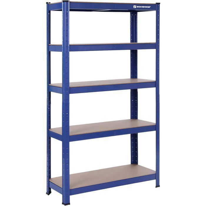 SONGMICS Étagères de Rangement, Charge lourde de 650 kg, en Acier avec 5 Tablettes, 75 x 30 x 150 cm, GLR30Q