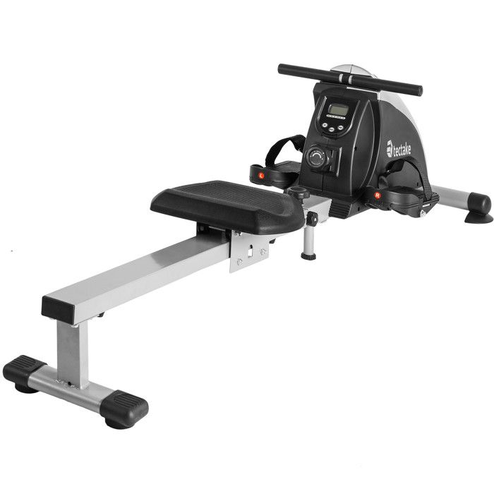 TECTAKE Rameur d’appartement avec ordinateur écran LCD, Appareil de Fitness et Musculation Cardio Training