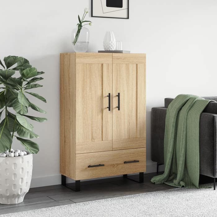 BEST Buffet de rangement enfilade - Buffet haut multi-rangement chêne sonoma 695x31x115 cm bois dingénierie fr3865