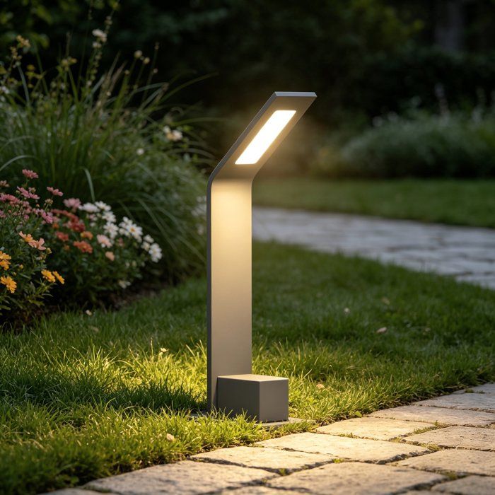 Mai & Mai Lampe sur Pied Extérieur Gris foncé 128x98x408mm Lumiere Eclairage Extérieur LED IP65 Desgin Pfadfinder