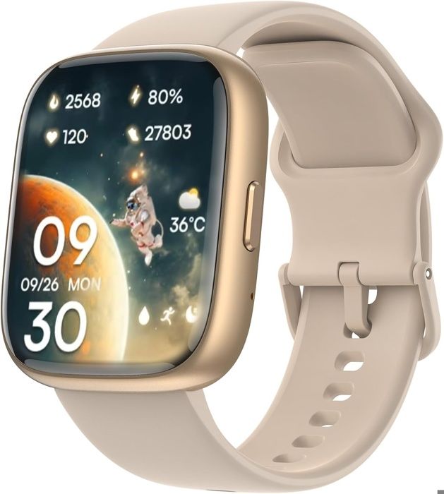 Montre intelligente Alexa intégrée 183 étanche IP68 100+ modes fréquence cardiaque SpO2 or 1