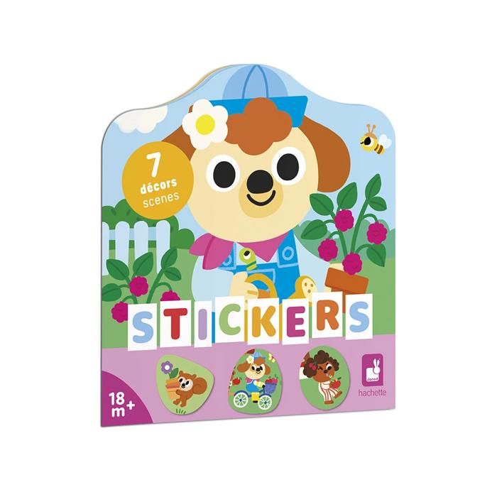 Stickers - Cahier de Stickers Repositionnables - Thème Le Jardin - Dès 18 mois - Loisir Créatif Enfant