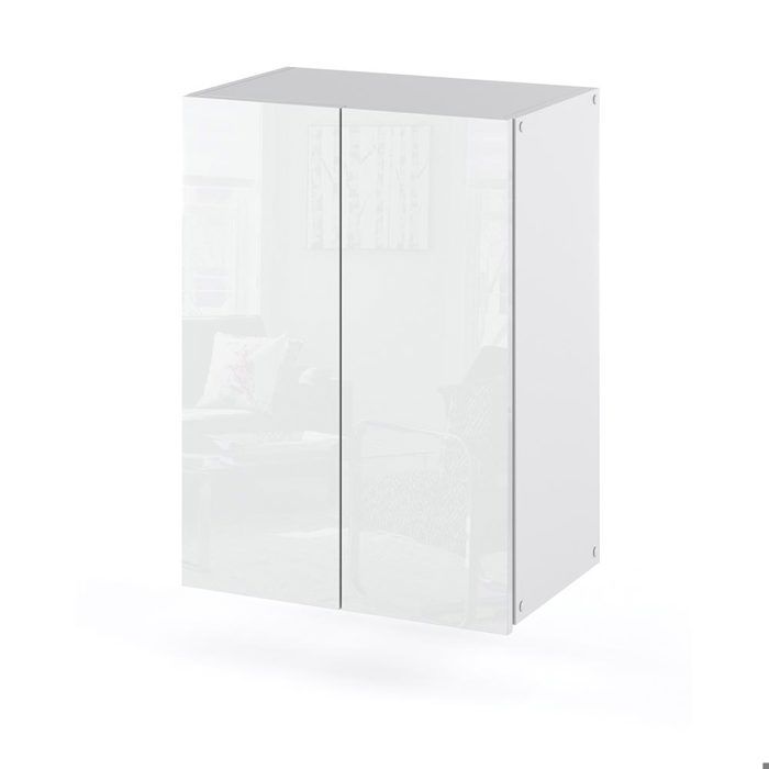 Meuble de salle de bain suspendu blanc brillant 40 cm Colonne de salle de bain pour salle de bain