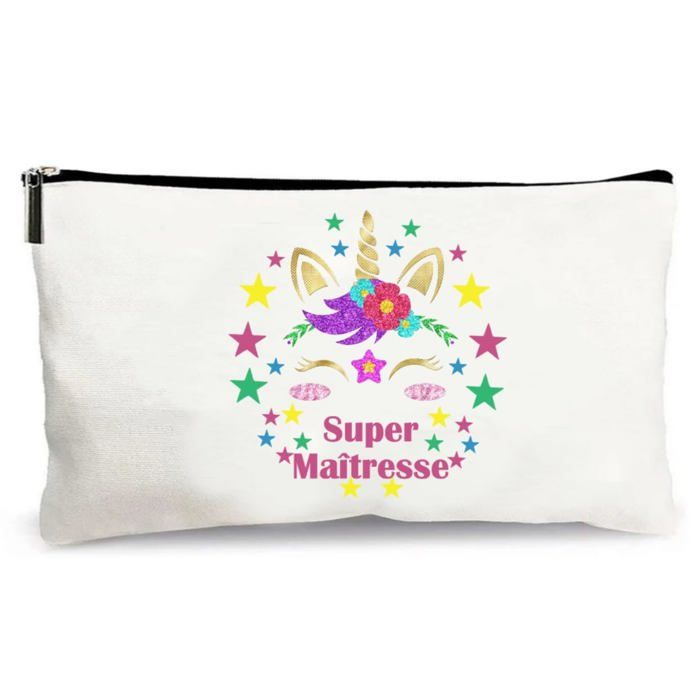 Trousse Maquillage Cadeau Merci – Pour Maîtresse, Maman, Mamie, Collègue, Amie – Message Personnalisé