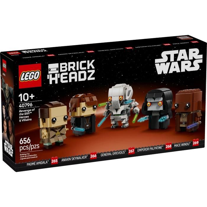 Set LEGO BrickHeadz - LEGO - 40796 - Star Wars : La Revanche des Sith - 20e anniversaire - Héros et Méchants