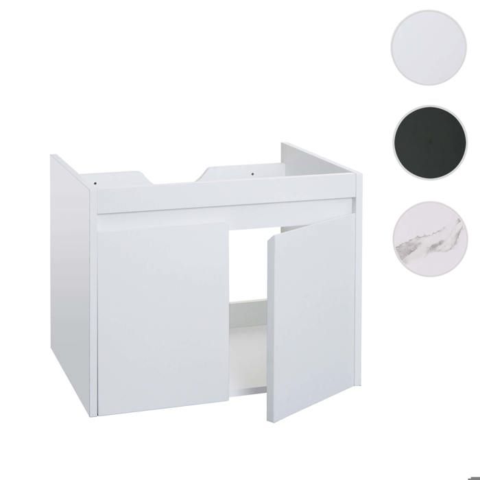 Meuble sous-lavabo HWC-L86 2 portes 48x59x46cm blanc