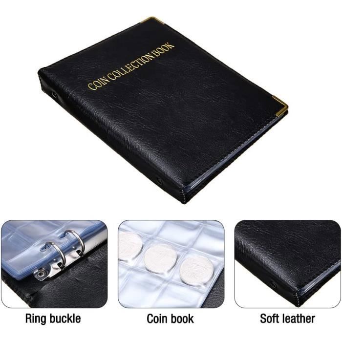 Album De Collection De Pièces AIEX – 20 Pages – 480 Pochettes – 3x3 Cm – Couverture Rigide En Simili Cuir