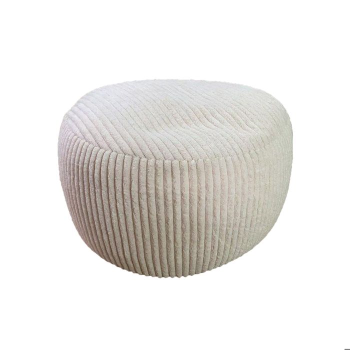 Pouf Relaxdays cord H x P : 25 x 35 cm rembourrage en polystyrène coussin de sol rond tabouret pouf beige